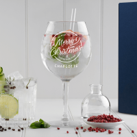 Circle Merry Christmas Gin Glass