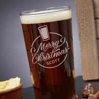 Circle Merry Christmas Pint Glass