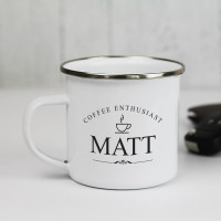 personalised Coffee Enthusiast Camping Mug