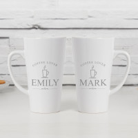 personalised Coffee Lover Double Latte Mugs