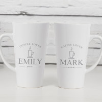 personalised Coffee Lover Double Latte Mugs