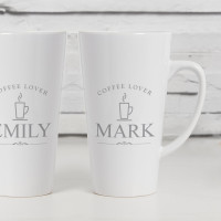 personalised Coffee Lover Double Latte Mugs