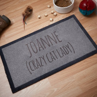 personalised Crazy Cat Lady Doormat