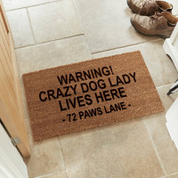 personalised Crazy Dog Lady Coir Doormat