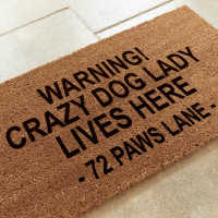 personalised Crazy Dog Lady Coir Doormat