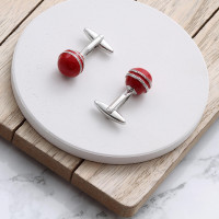 personalised cricket ball cufflinks