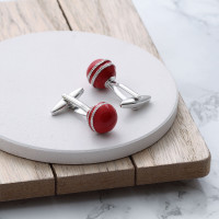 personalised cricket ball cufflinks