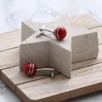 personalised cricket ball cufflinks