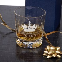 Crown Initial Crystal Whisky Tumbler