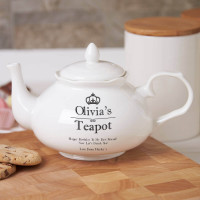 personalised 'Crown' Fine Bone China Traditional Teapot