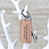 Rectangle special Date Wooden Keyring