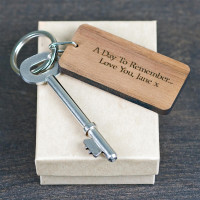 Rectangle special Date Wooden Keyring