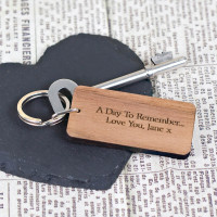 Rectangle special Date Wooden Keyring