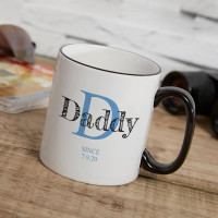 personalised Monogram Name Two Tone Mug Black