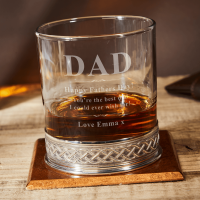 Father's Day Celtic Glass Whisky Tumbler