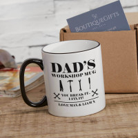 personalised Dad's Workshop Two Tone Mug Black