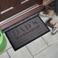 personalised Dad's Workshop Doormat