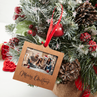 Dark Wooden Engraved Ornament - Insertable
