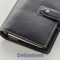 Personalised black filofax