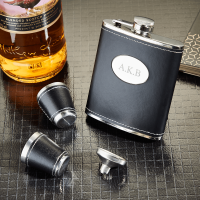 Deluxe Hip Flask Gift Set Black