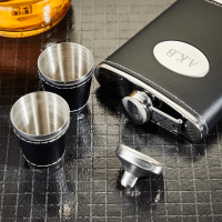 Deluxe Hip Flask Gift Set Black
