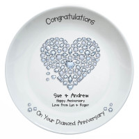 personalised Diamond Anniversary Plate