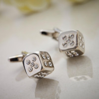 Personalised Diamante Dice Cufflinks