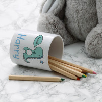 personalised Blue Dinosaur Pen Pot