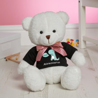 Personalised 'Girls Dinosaurus' White Millie Bear