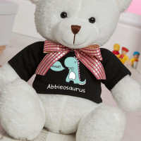 Personalised 'Girls Dinosaurus' White Millie Bear