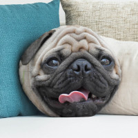 Dog Face Round Photo Cushion 18