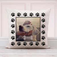 personalised Dog Paw Photo Cushion