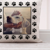 personalised Dog Paw Photo Cushion