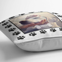 personalised Dog Paw Photo Cushion
