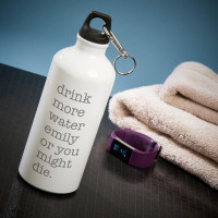 personalised Drink More Water White Water Bottle