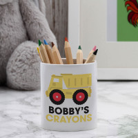 personalised Dumper Truck Pen Pot