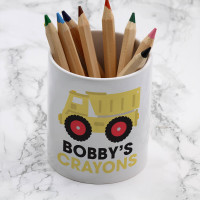 personalised Dumper Truck Pen Pot
