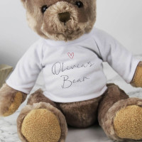 personalised Elegant Name Heart Cuddly Bear