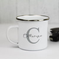 personalised Elegant Name Enamel Mug