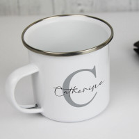 personalised Elegant Name Enamel Mug