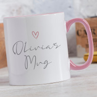 personalised Elegant Name Two Tone Mug Pink