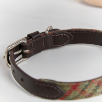 personalised Classic Green Tweed Dog Collar
