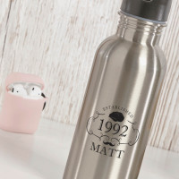personalised Silver Water Bottle