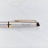 personalised Waterman Expert Ball Pen - Steel & Gold 