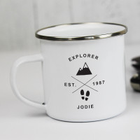 personalised Explorer Enamel Mug