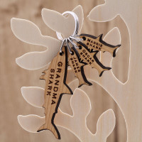 personalised Wood Sharks Keyring