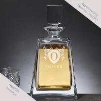 Family Crest Lead Crystal Boston Decanter