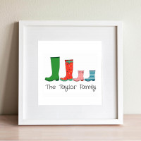 personalised Wellies Wall Art