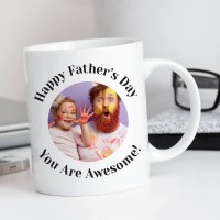 personalised Father's Day Round Photo Upload Mug