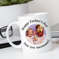 personalised Father's Day Round Photo Upload Mug
